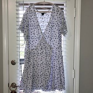 White Blue Flower Dress